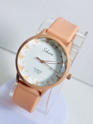 SAKURA ladies rubber strap watch