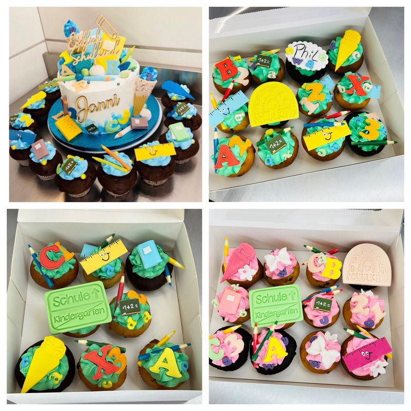 Einschulungs Cupcakes &amp; Cakepops