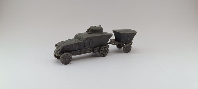 Romfell Panzerwagen mit Munitionsanhänger WW1 Bausatz Kit