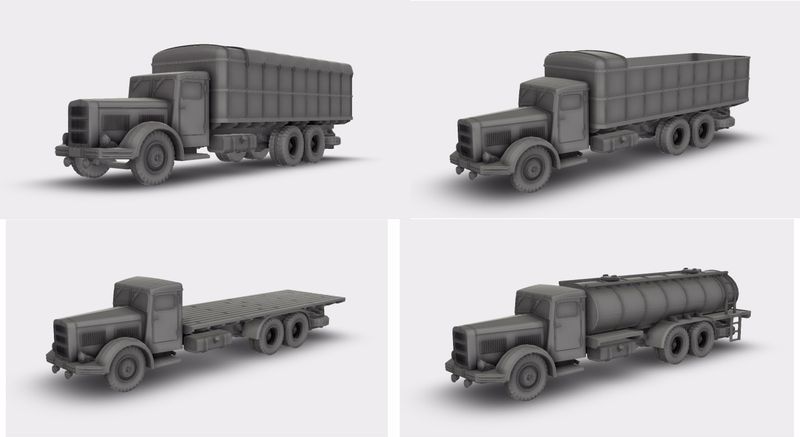 Berliet GPLE LKW Truck 1938 Bausatz 3D Druck 1:87 - 1:35