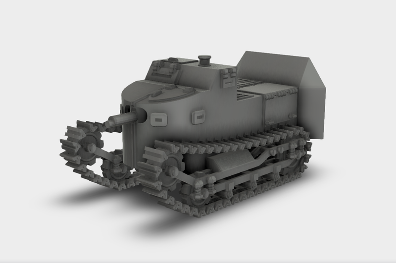 Krupp Kleiner Sturmwagen (Kraftprotze) 1919 Bausatz 3D Druck 1:87 - 1:35