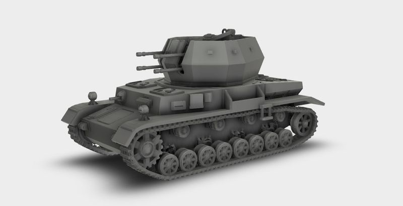 Flakpanzer IV Wirbelwind WW2 Bausatz Kit 3D Druck 1:87 - 1:35