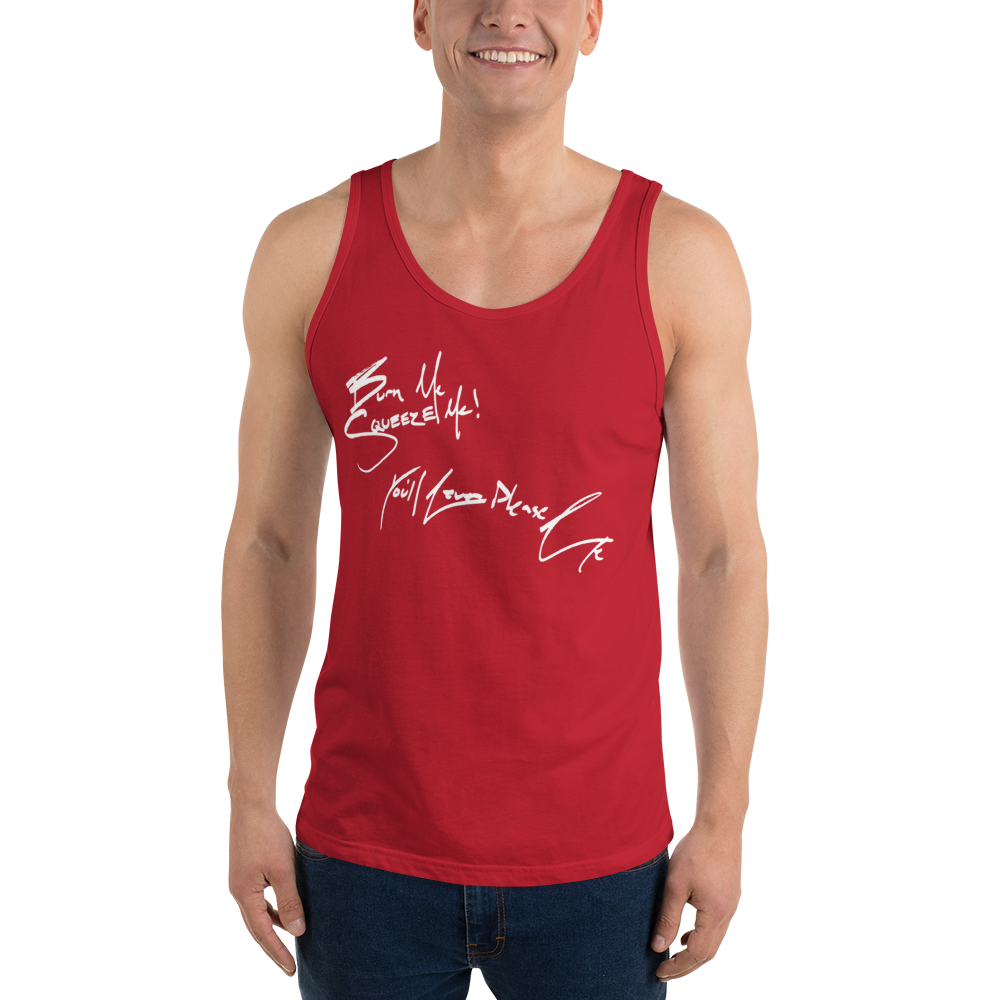 burn black/red unisex tank top