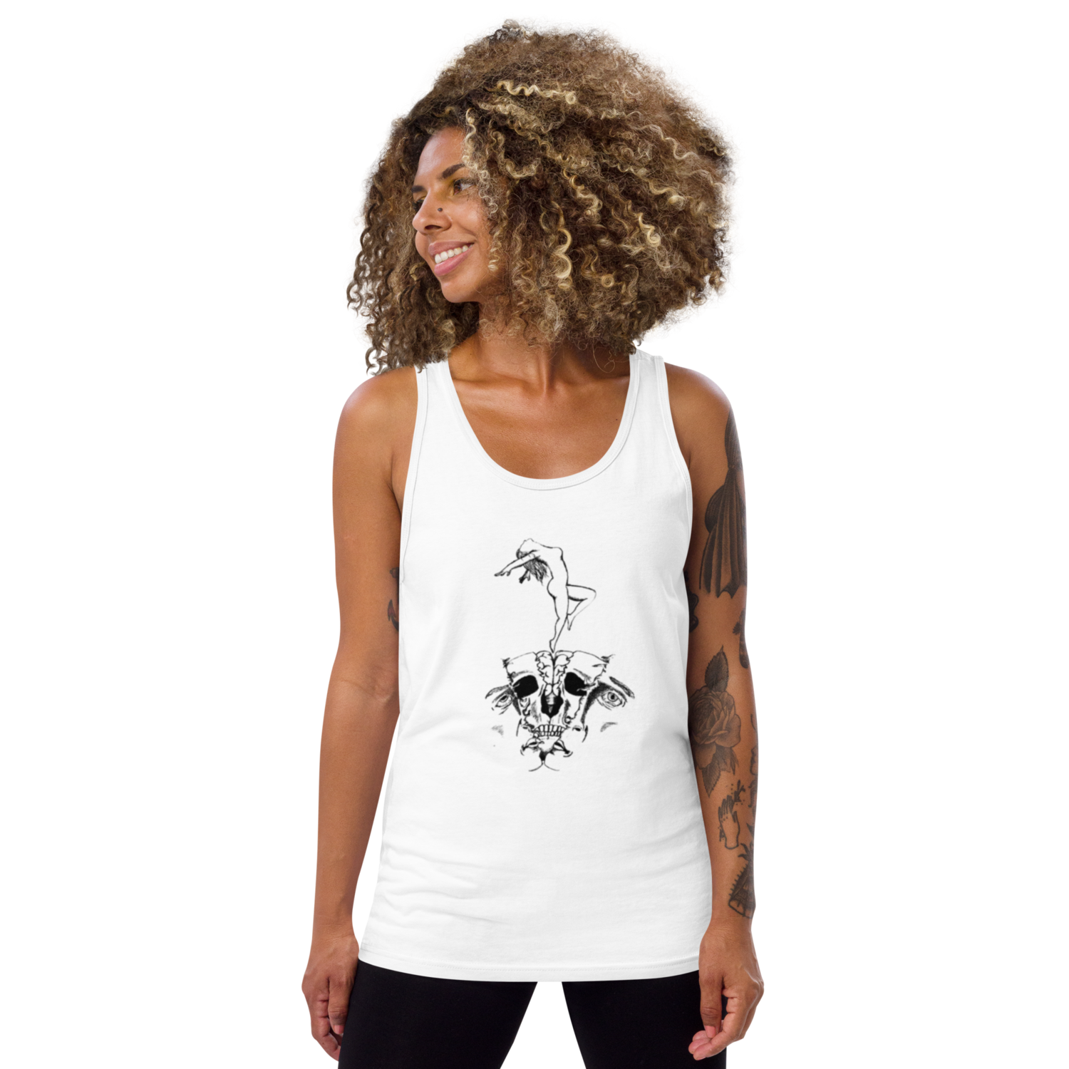 brain dance white unisex tank top