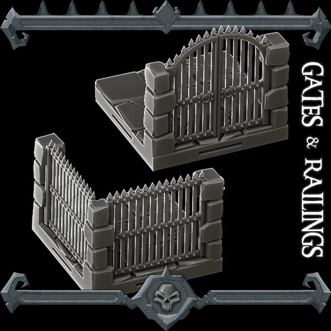 Gothic City Gates and Railings