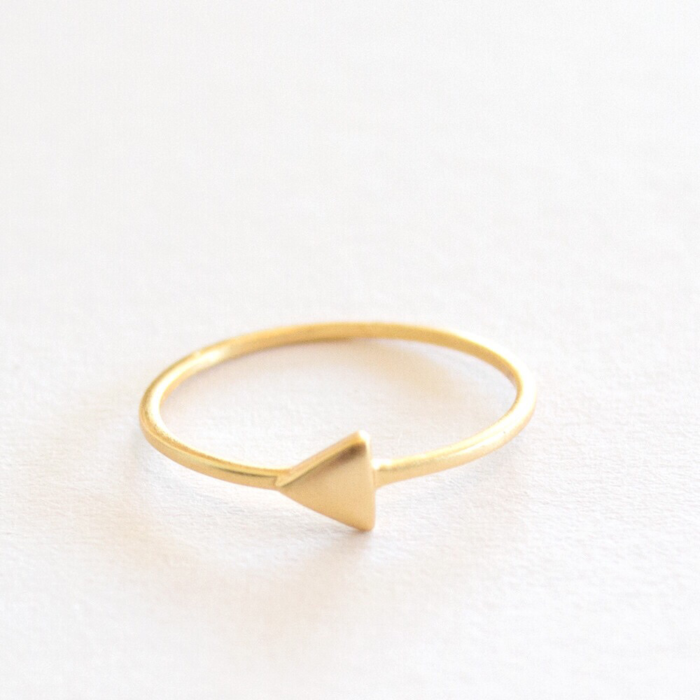 Lovehate Ring Fine Silver Gold & Rose Gold Arrow Triangle