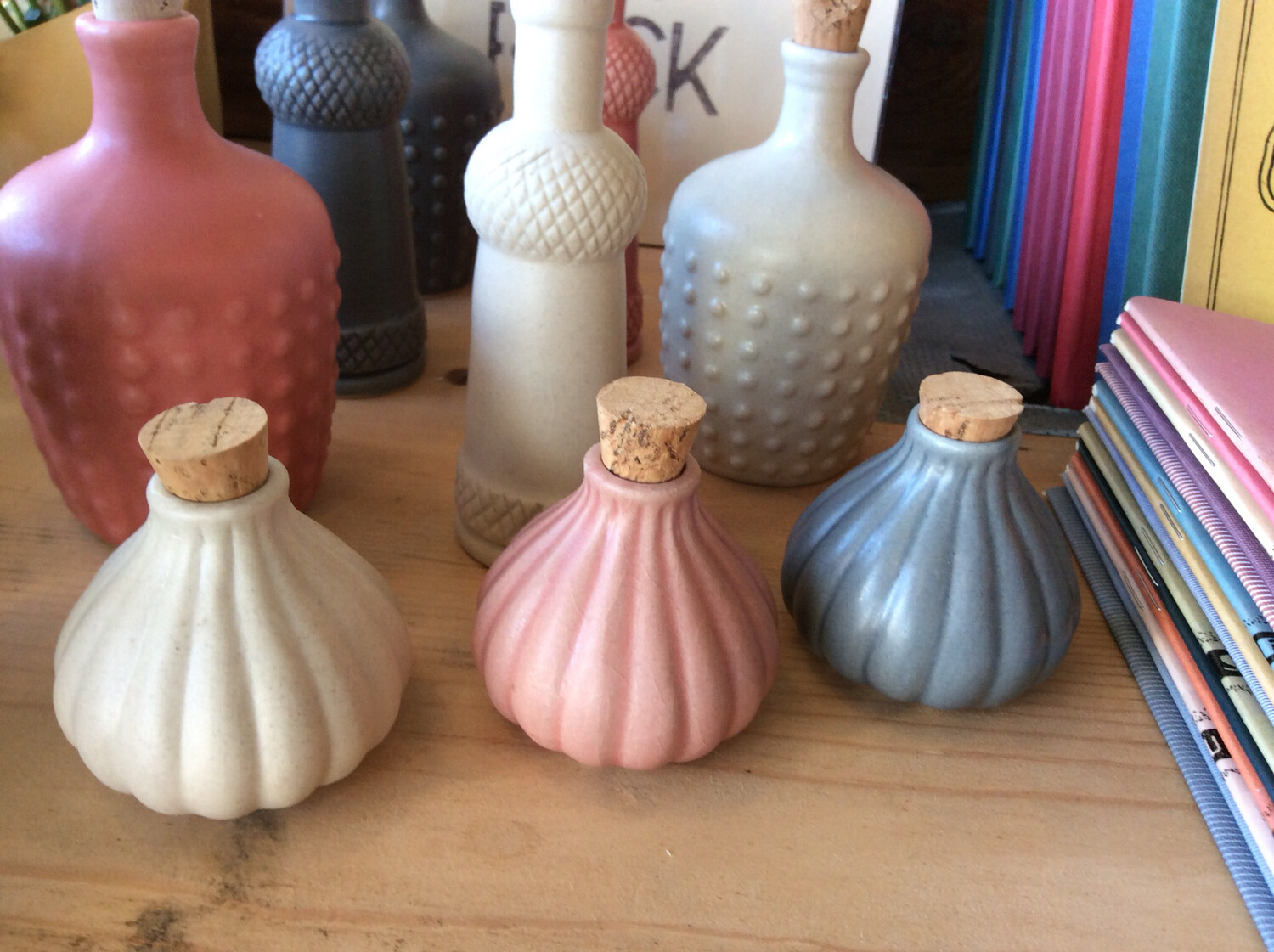 Lovehate Ceramics Little Oil Pots Pink Grey Cream