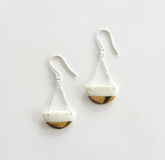 LoveHate ER Earrings Porcelain gold dip hanging