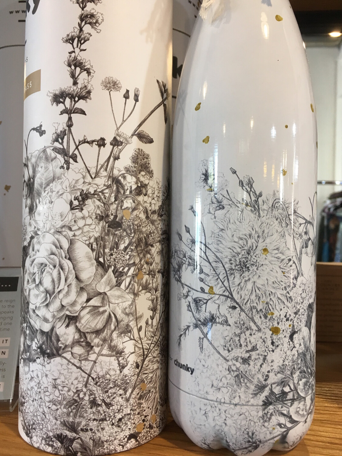 Chunky Bottle Artist Series Laura Shallcrass Floral White
