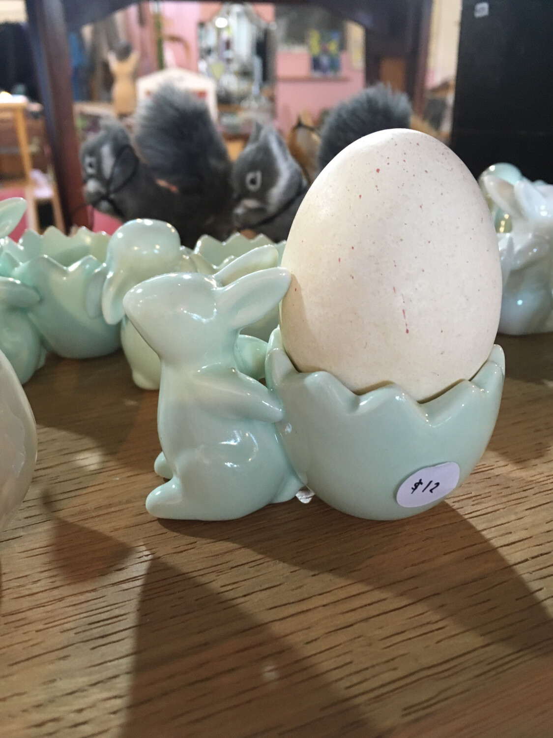 Bunny Egg Cup Mint or White Eggcup 