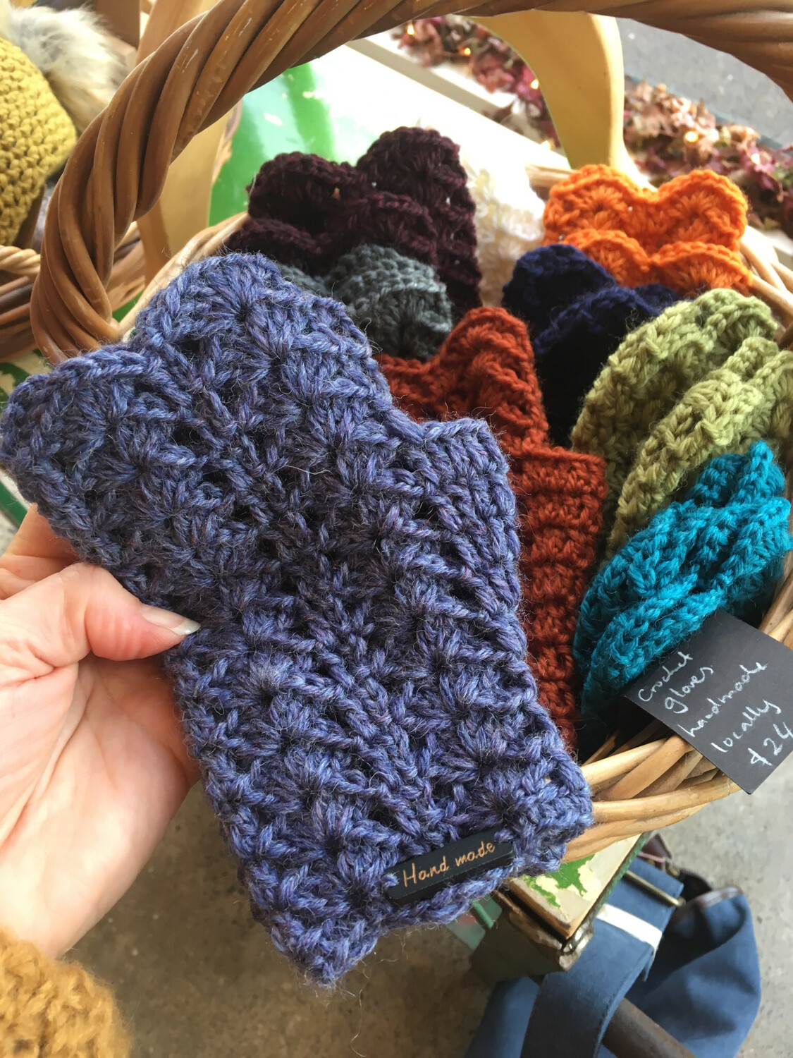 Crochet Wool Gloves Fingerless