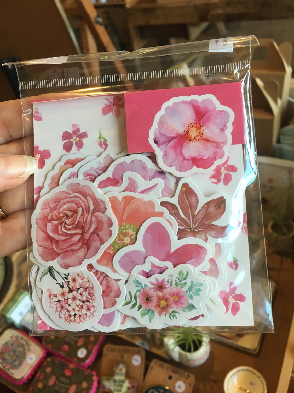 Craft Stickers Floral Pack 50pk Flower Stickers Various Colours
