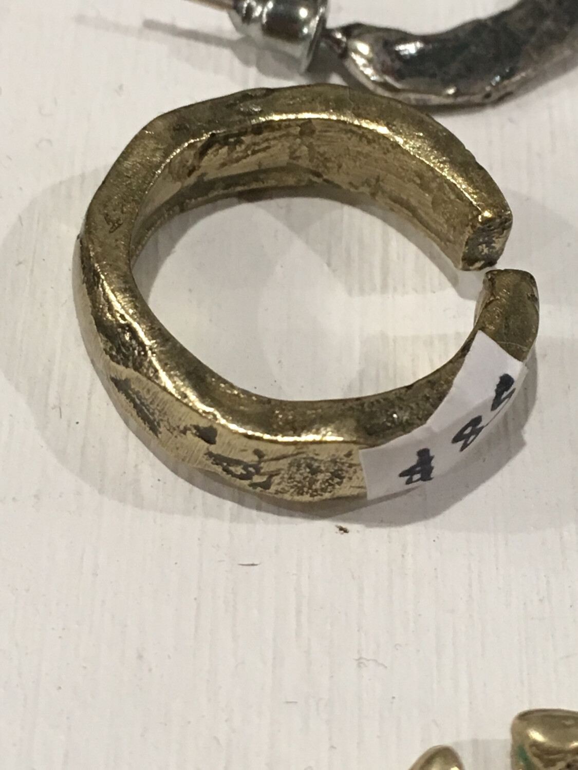 Elassaad Brass Ring Medium Hammered Metal Ring