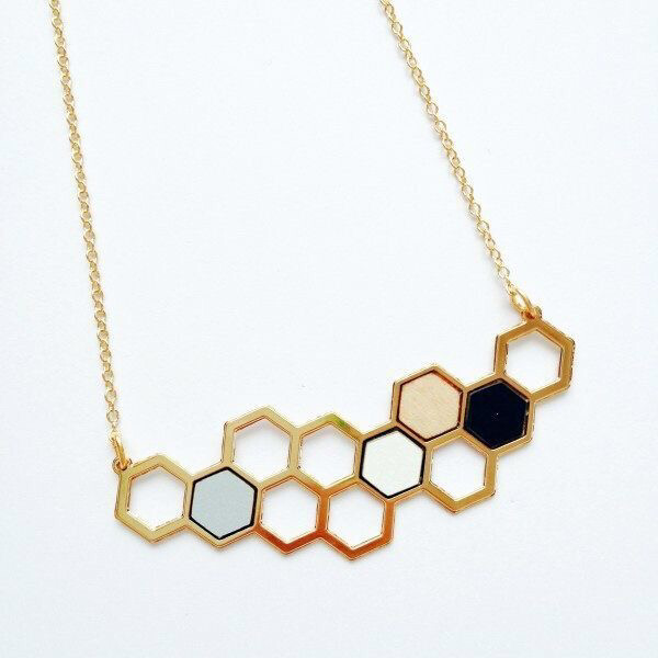Shlomit Ofir NL Honeycomb Necklace Gold Various Colours