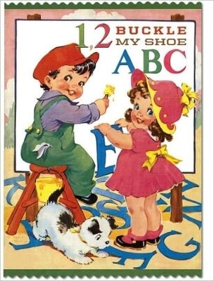 1 2 Buckle My Shoe Book Vintage Reproduction Children’s Book