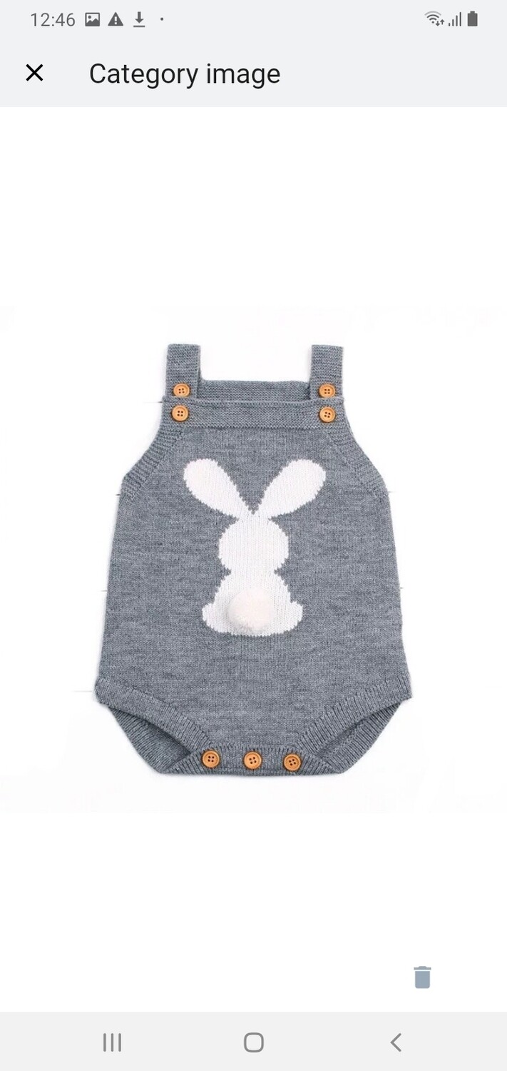 Babysuit with Bunny Rabbit pompom Tail Playsuit 