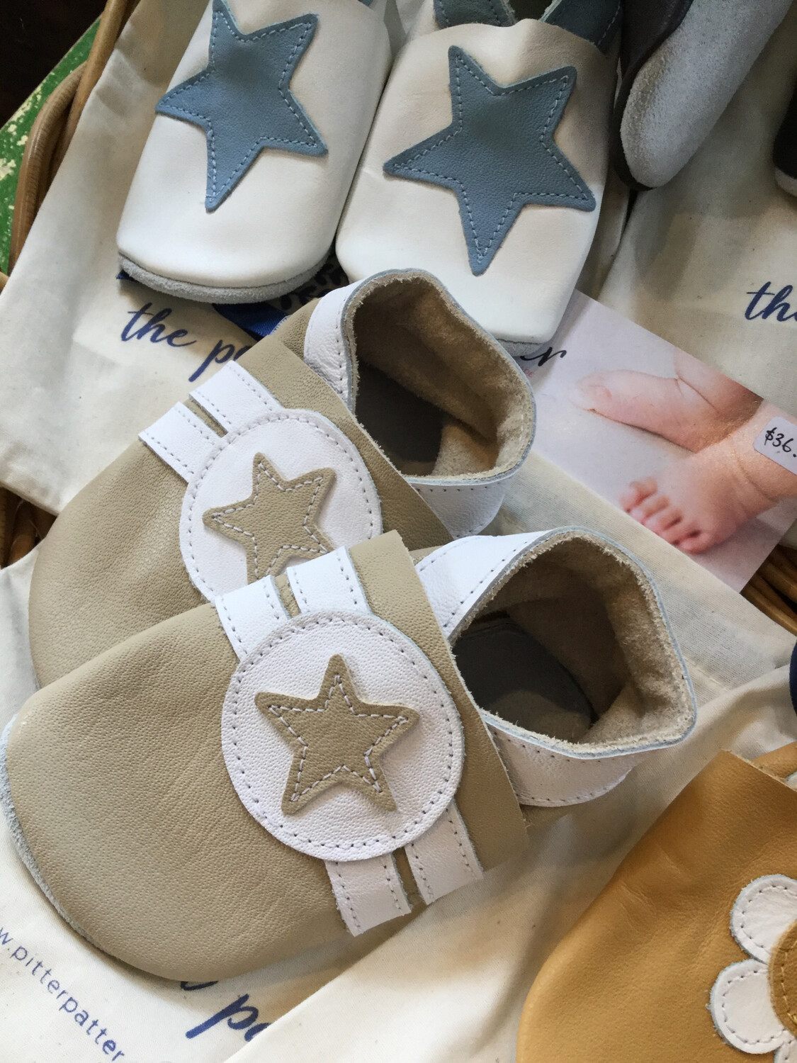 Perfect Pair Leather Baby Shoes . Pitter Patter Booties