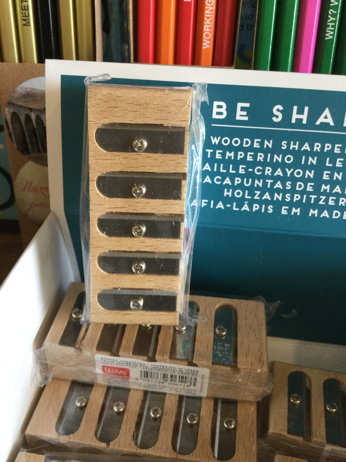Be Sharp Wooden Pencil Sharpener 5 Holes Legami