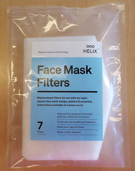 Face Mask Filters packet Of 7 , Lanaco wool Helix filter for Home Sewn Masks.