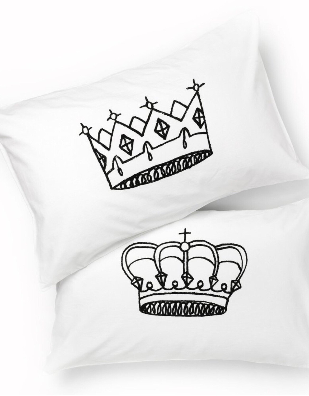 King And Queen Crown Pillow Case Set 2