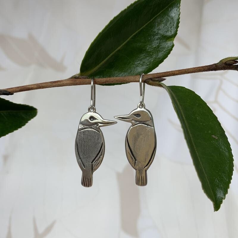 Tania Mallow Silver Kingfisher Earrings Kotare