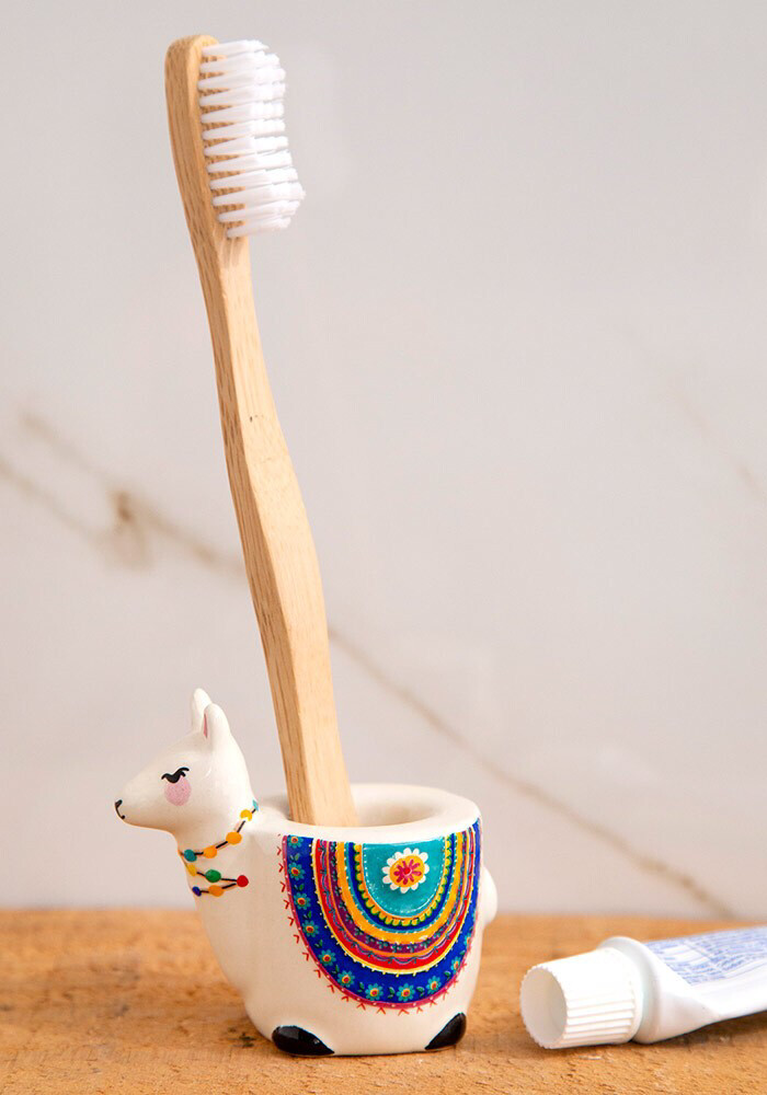 Ceramic Toothbrush Holder Natural Life Unicorn Turtle Lama