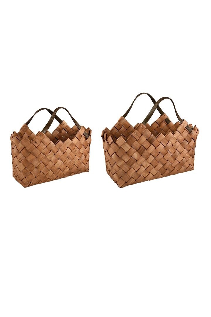 Woven Flax Basket 2 Sizes