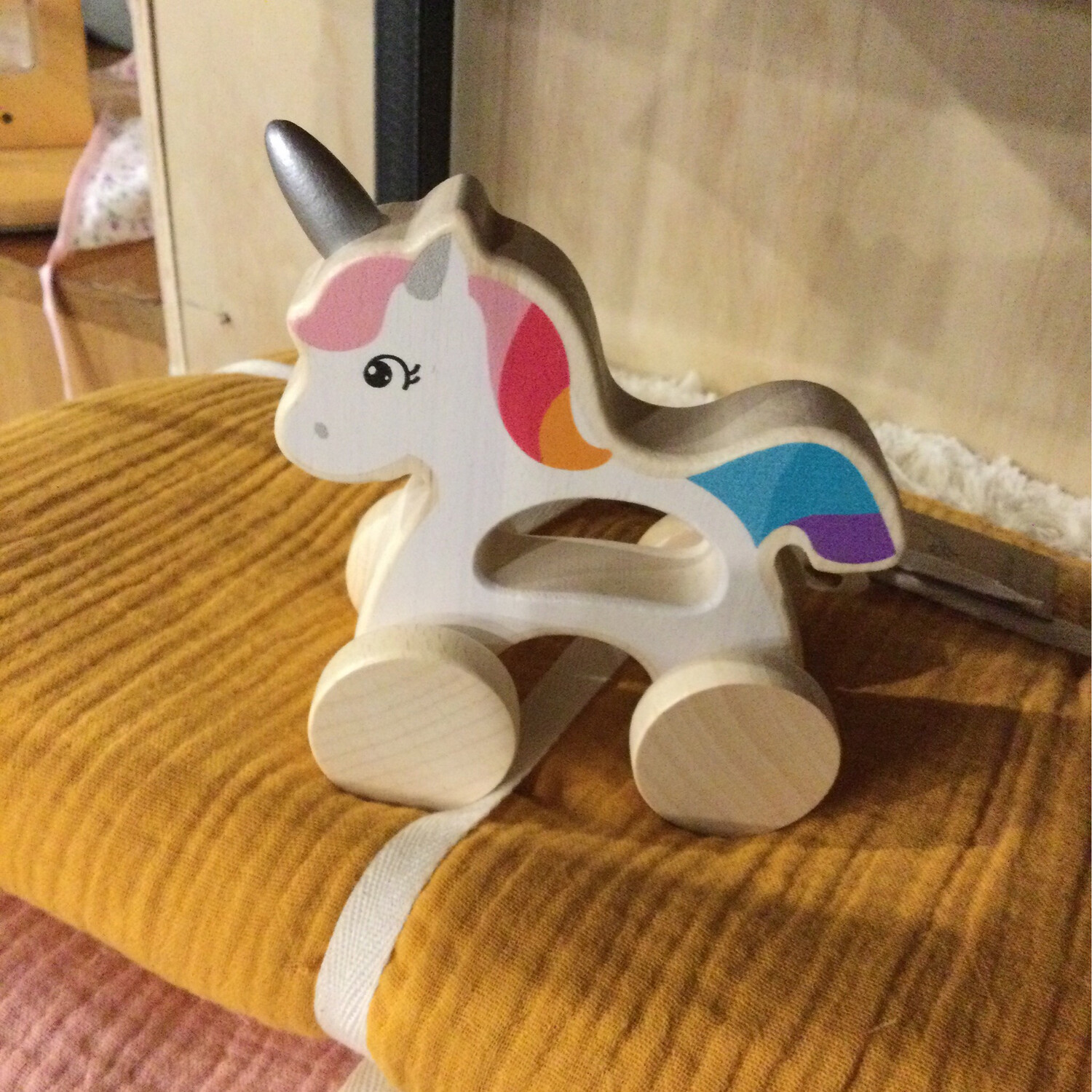 Natural Beech Wood Unicorn Wooden Toy