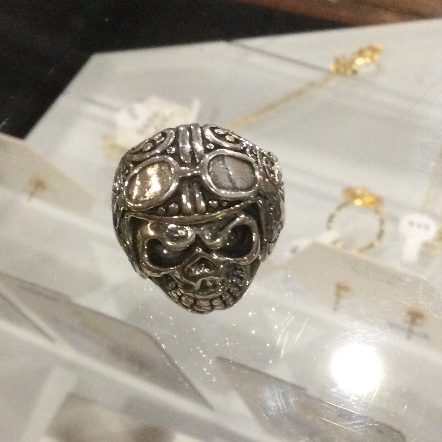 Sterling Silver Skull Ring ZM925