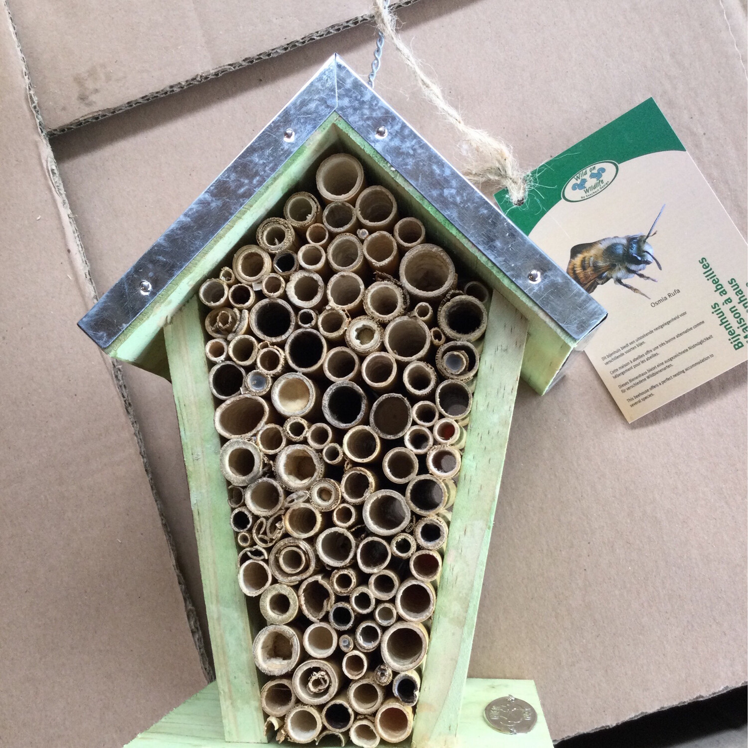 Bee House with Metal Roof Wild On Wildlife