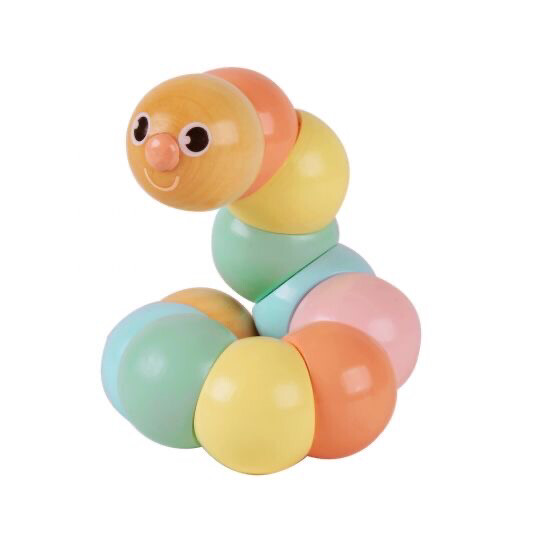 Pastel Coloured Wooden Caterpillar Toy