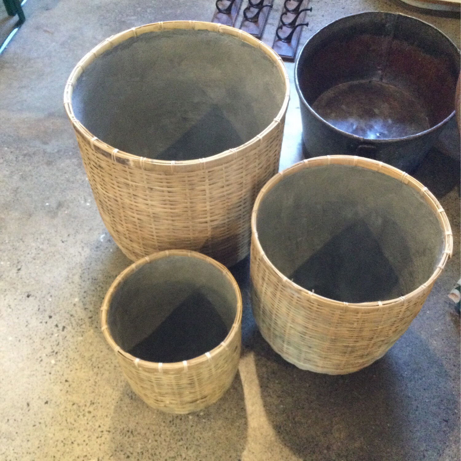 Wicker Planters Thatch Drum Planter 3 Sizes 