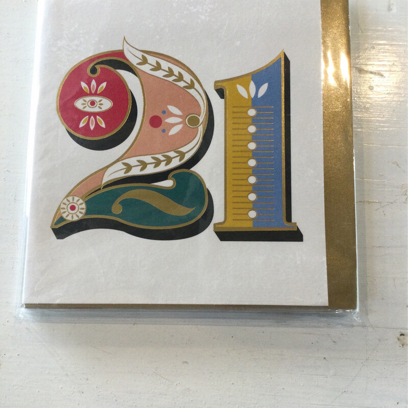 Carnival Age Number Card 21 , 30 , 40 , 50 Cards