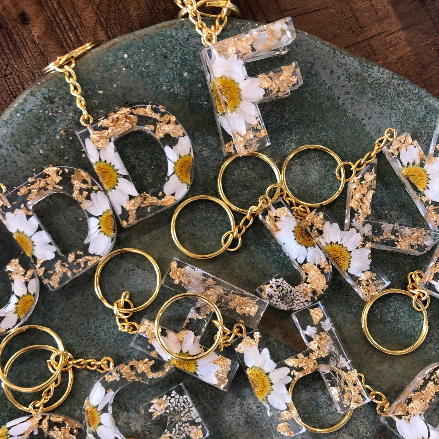 Key Chain Bloom Dried Flowers In Resin