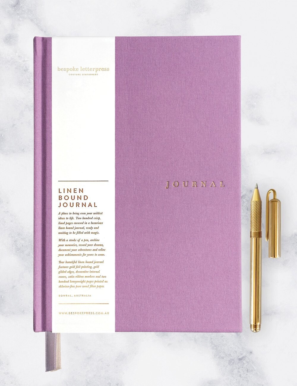 Linen Bound Journal By Bespoke Letterpress
