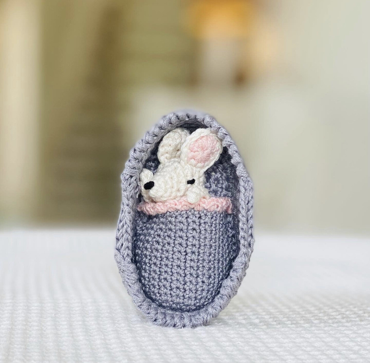 Crochet Mini Mouse In A Moses Basket