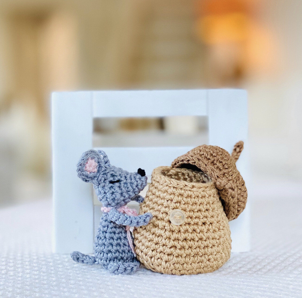 Crochet Mini Mouse in an Acorn