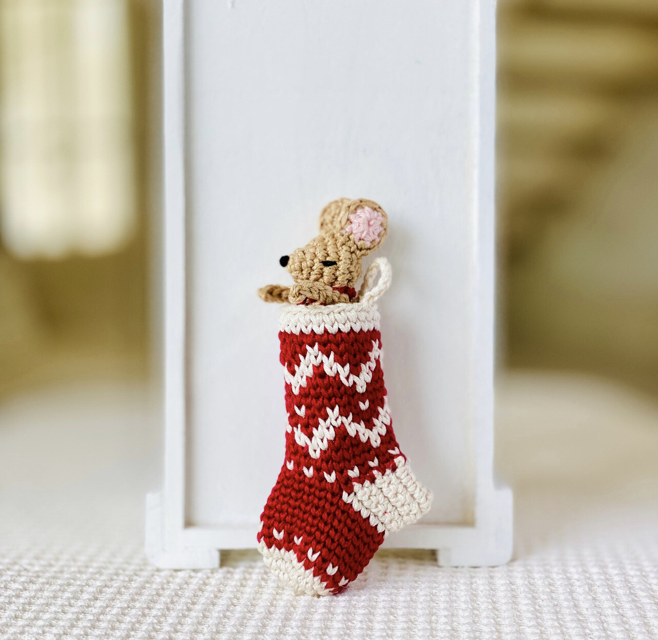 Crochet Mini Mouse In A Christmas Stocking