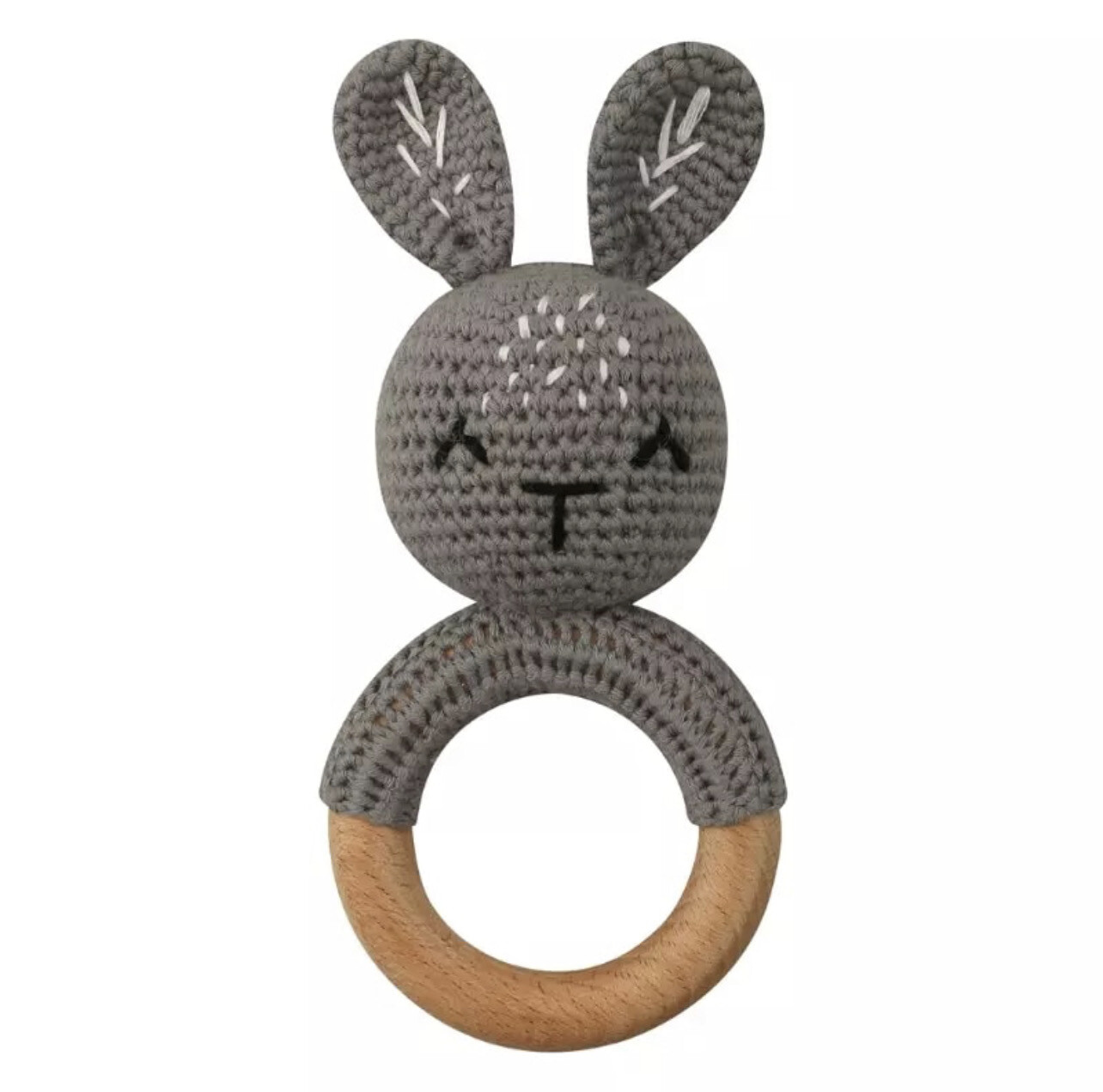 Crochet Bunny Rattle Baby Toy Teether
