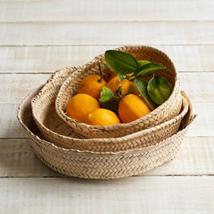 Handwoven Moroccan Basket Shallow