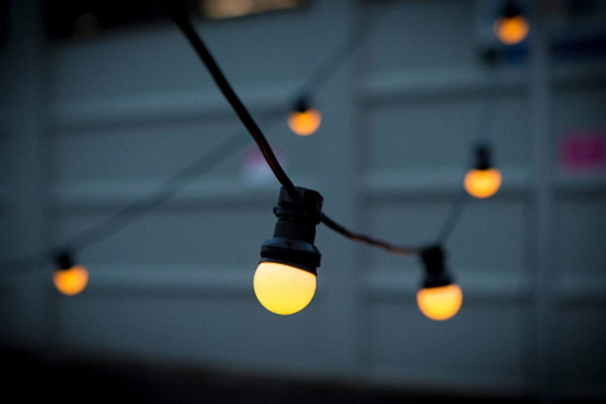 Festoon party lights WARM WHITE frosted - By Order