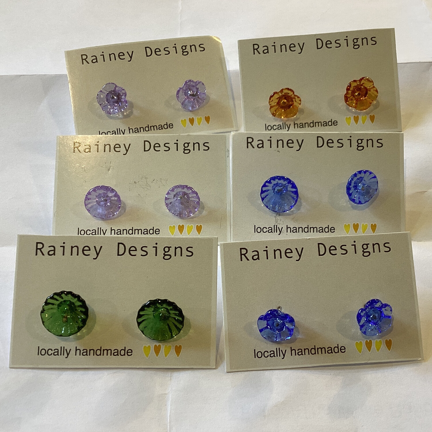 Rainey design Tiny Glass flower Stud Earring