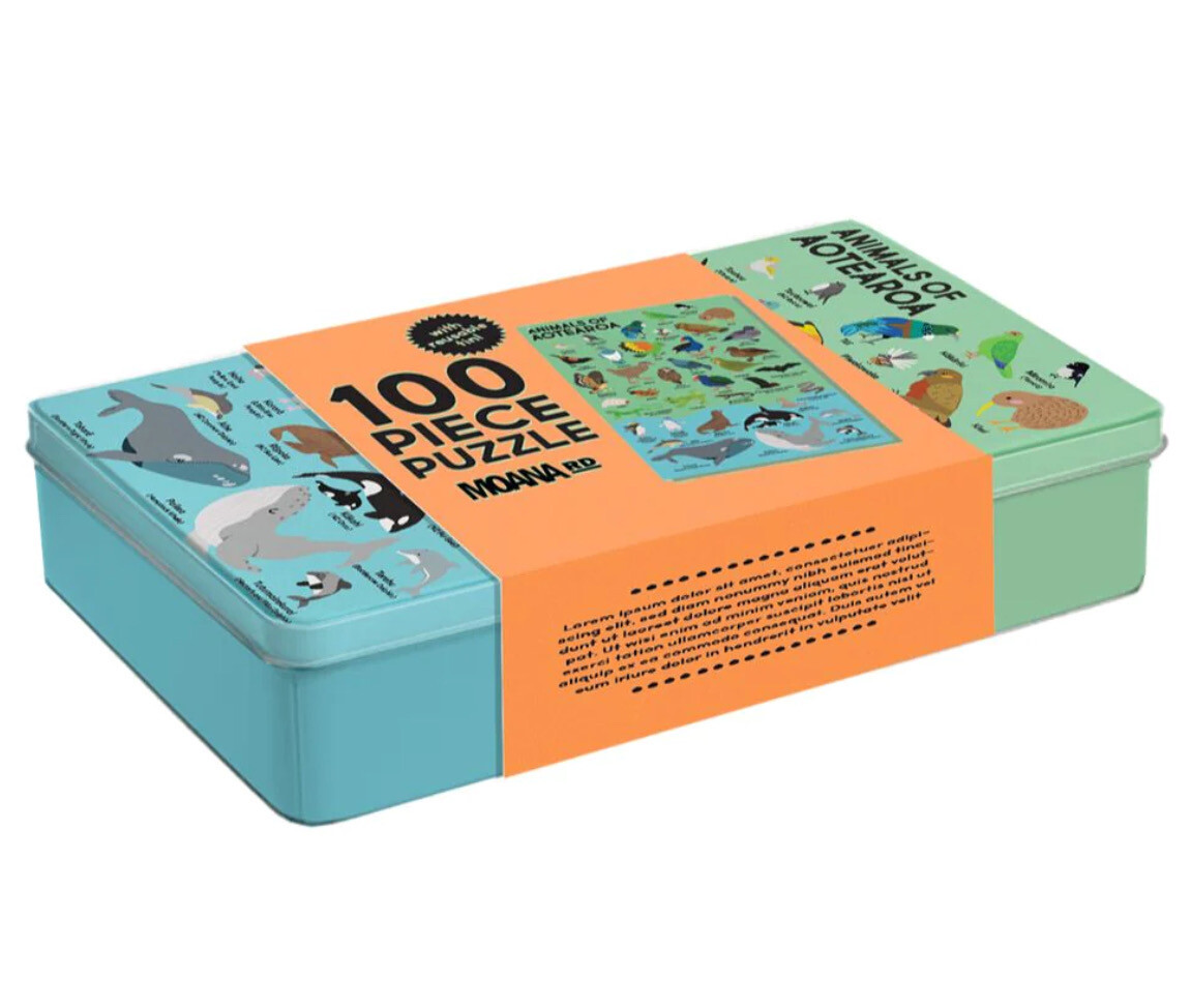 Moana road Animals Of Aotearoa 100 Piece Jigsaw Puzzle In A Tin