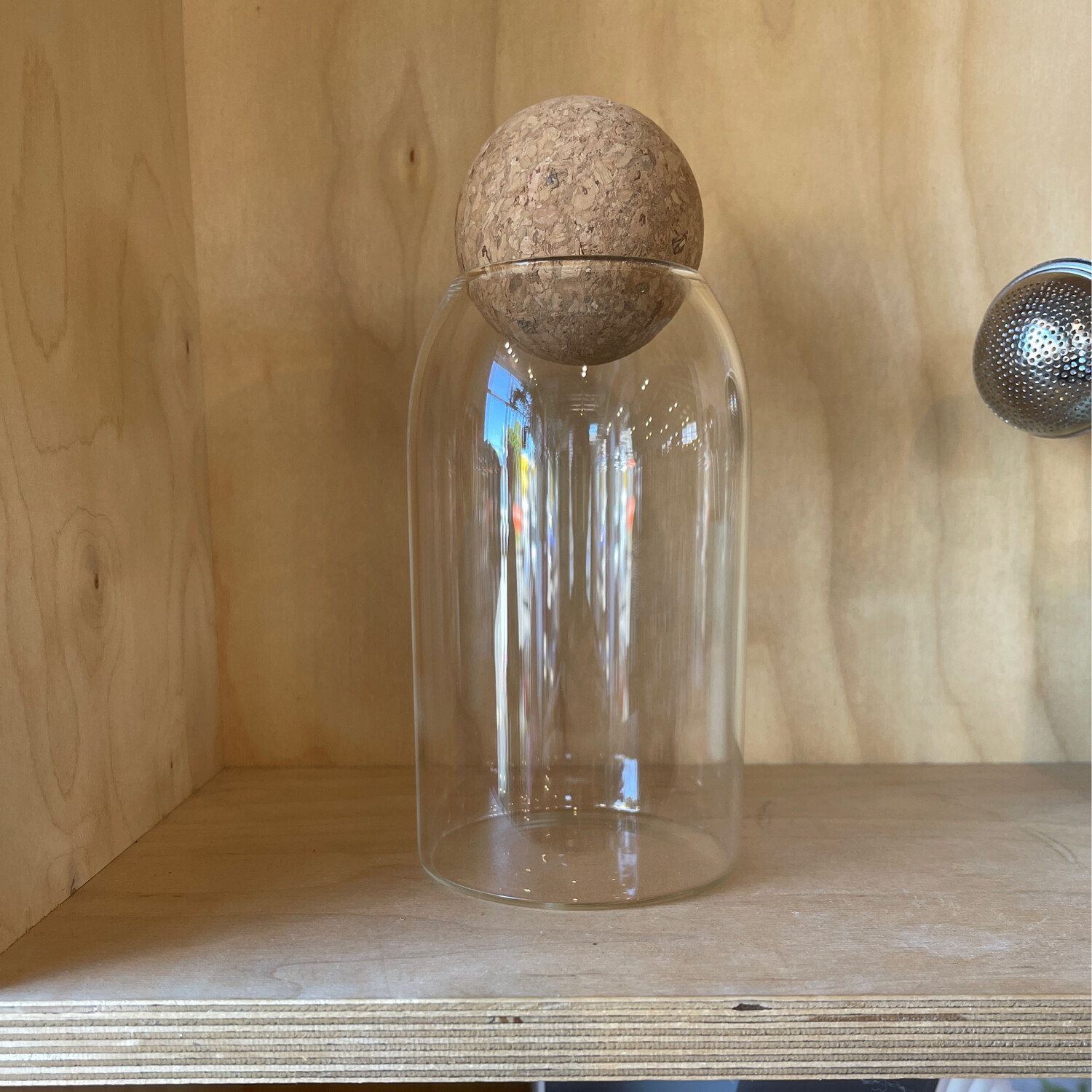 Glass Storage Jar with Cork Ball