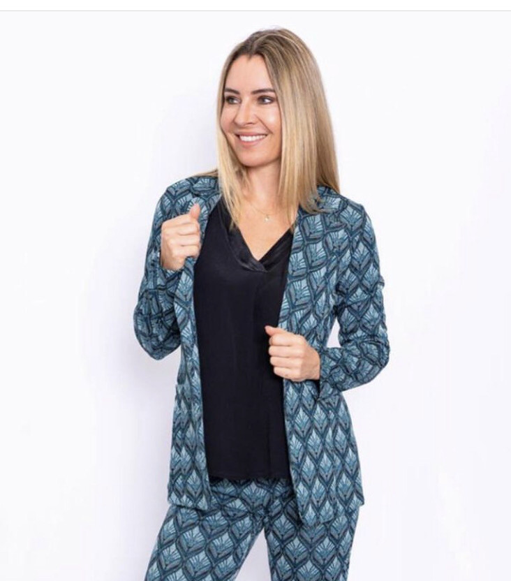 Shimmer Blazer Peacock by The Italian Closet