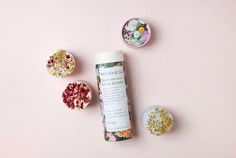 Floral Selection Gift Tube Of 3, Botanical Bath Bombs