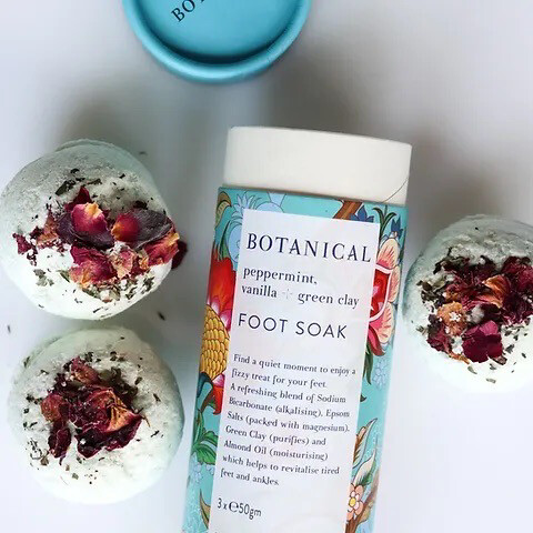 Botanical Peppermint , Vanilla &amp; Green Clay Foot Soak Trio