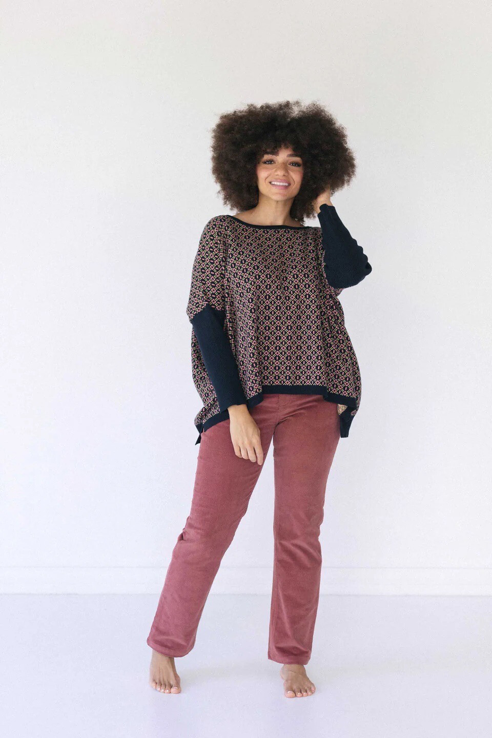 Lazybones Dani Corduroy Jeans In Rose Pink