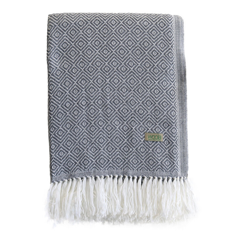 Woola Alpaca &amp; Merino Throw, Lightweight Soft Blanket