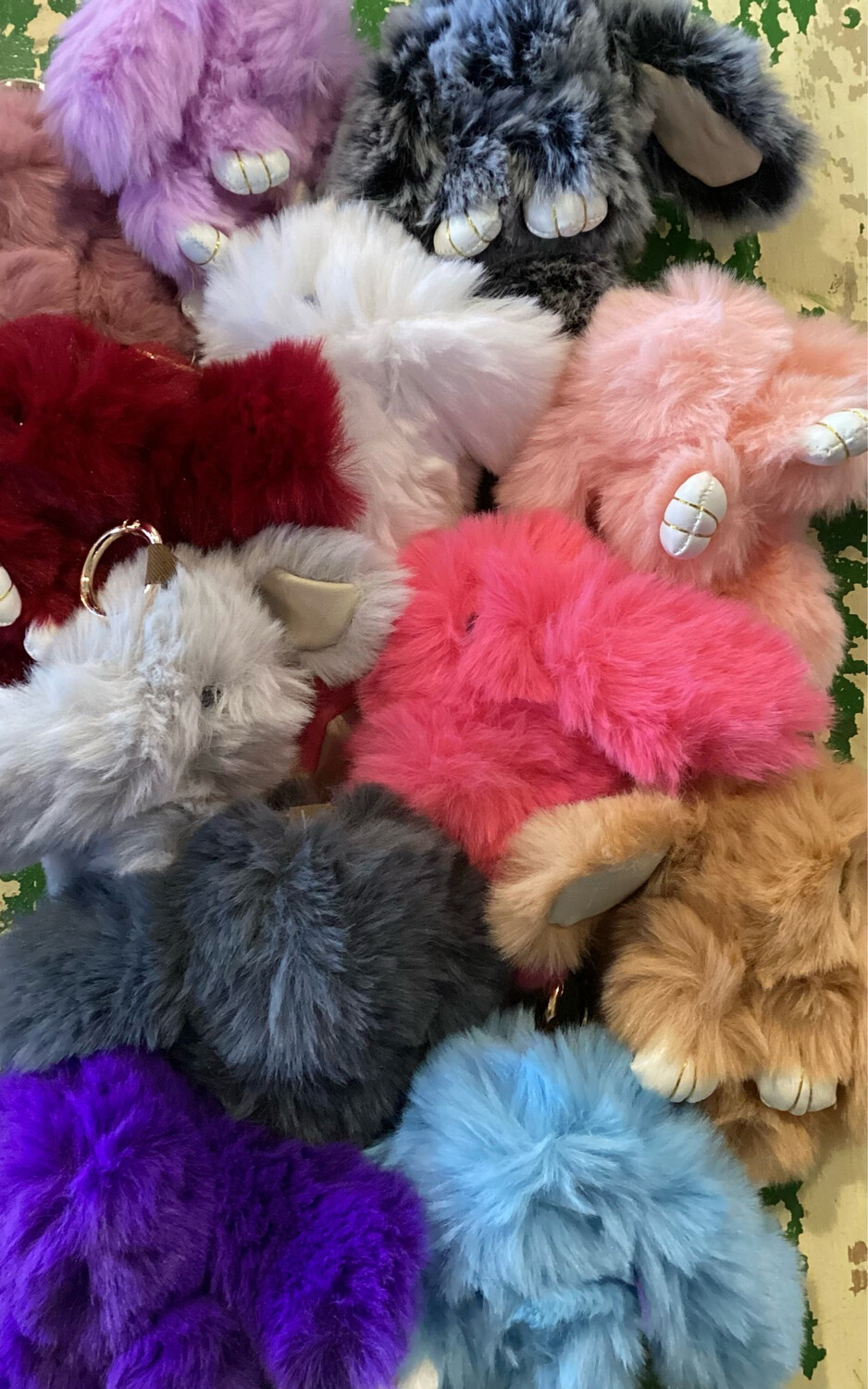 Fluffy Bunny Keyring Or Clip On Bag Decoration
